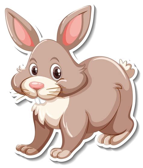 Наклейка с мультяшным кроликом | Бесплатно векторы | Dibujos, Dibujos ...