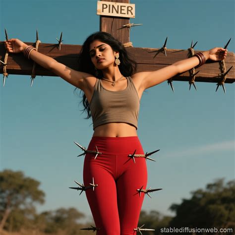 crucified indian woman tied to cross Prompts | Stable Diffusion Online