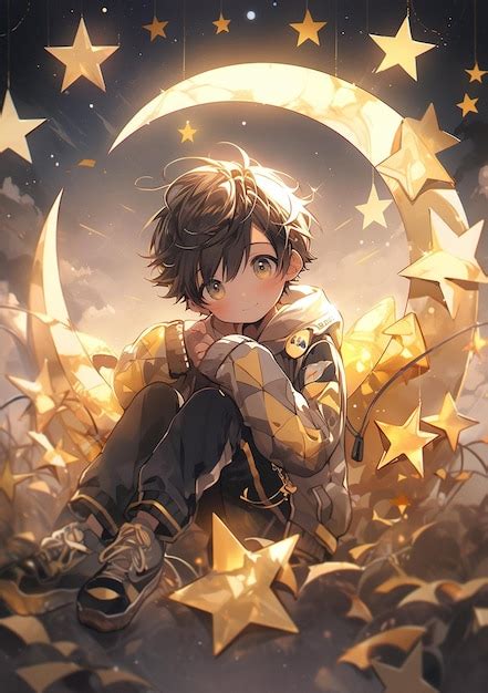 Anime Boy Moon Wallpaper