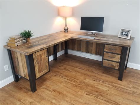 Buy Custom Made Reclaimed Barnwood Corner Desk, Rustic Work Station, L ...