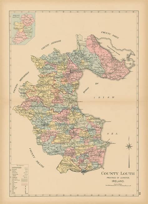 County Louth, Ireland 1901 | County louth, Ireland map, Louth