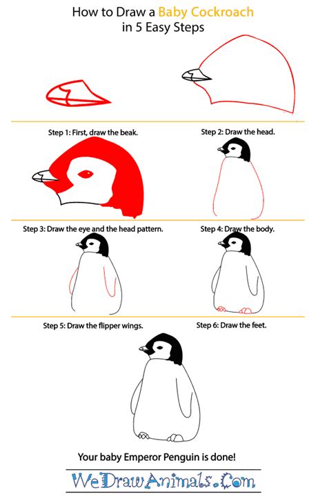 How to Draw a Baby Emperor Penguin