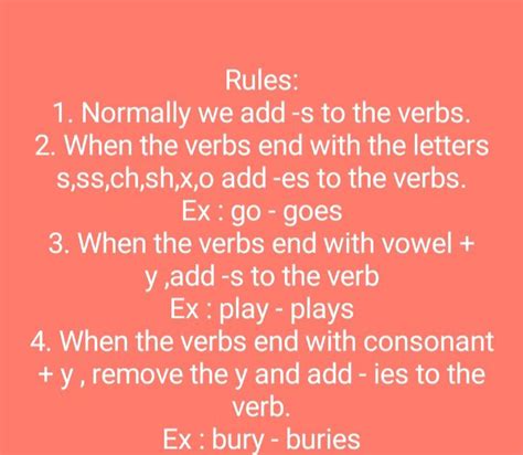Present Tense - Adding s, es, ies to the base verbs. - English Grammar ...