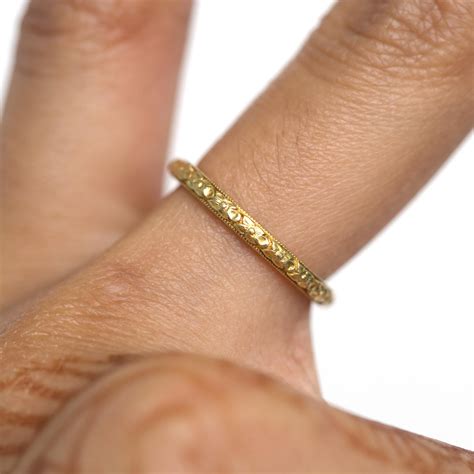 Yellow Gold Orange Blossom Wedding Band For Sale at 1stDibs