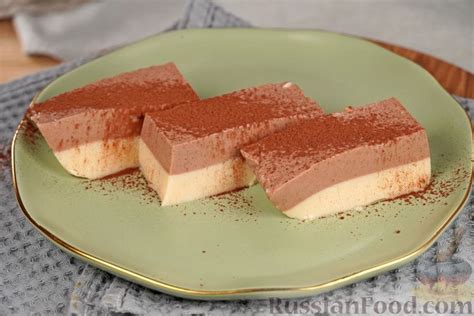 Рецепт: Двухцветное желе из ряженки, с какао на RussianFood.com