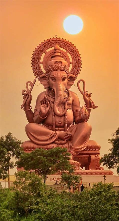 lord ganesha statue sunset mobile wallpaper indian god artofit