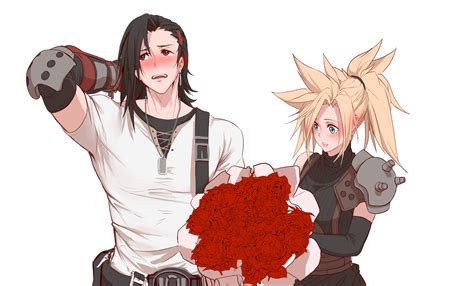 tifa lockhart and cloud strife (final fantasy and 1 more) drawn by