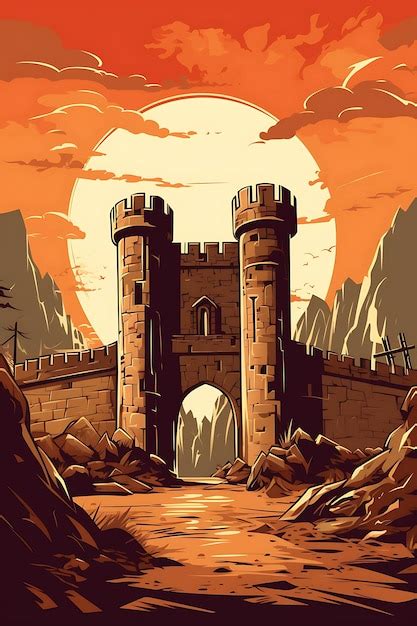 Premium AI Image | Siege Warfare Ancient Castle Walls SepiaToned Color ...