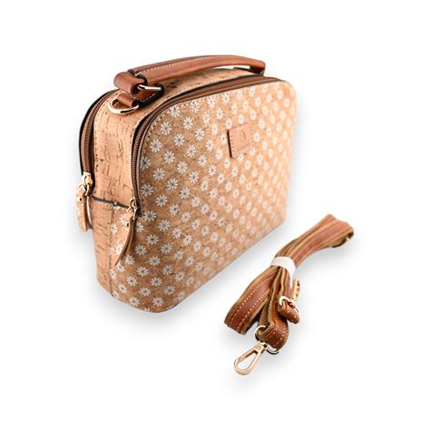 sac liege carre motif marguerites