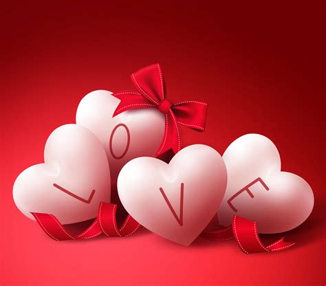 Download White Love Hearts Ribbon Wallpaper | Wallpapers.com