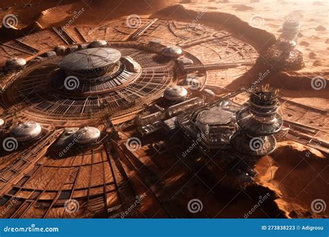 Future Mars Base or Scientific Facility. AI Generated. Stock Illustration - Illustration of soil ...