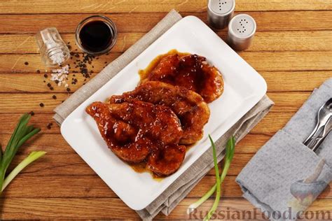 Рецепт: Куриные отбивные в медово-соевом соусе на RussianFood.com
