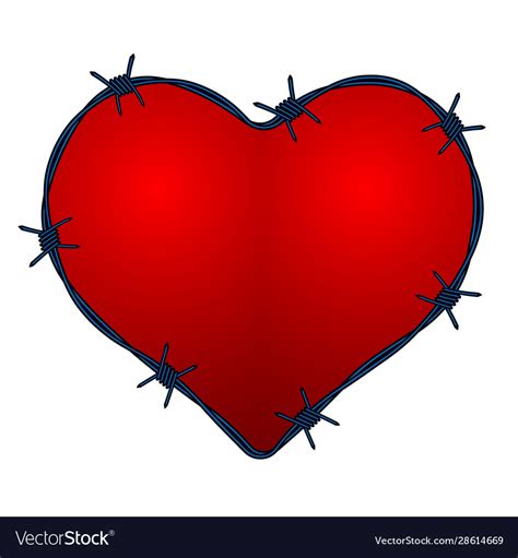 Barbed wire heart Royalty Free Vector Image - VectorStock