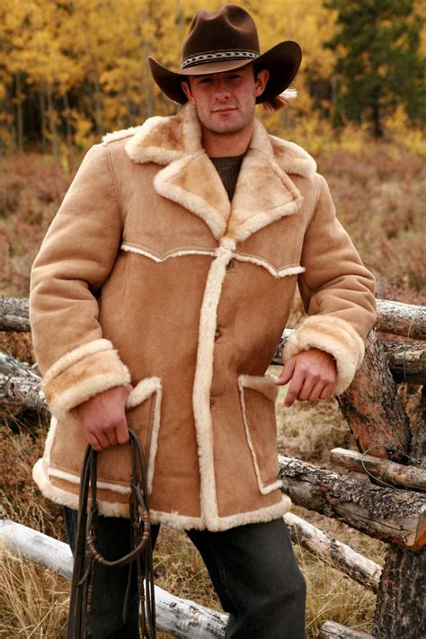 mens shearling coat custom sheepskin jacketthe sheepherder