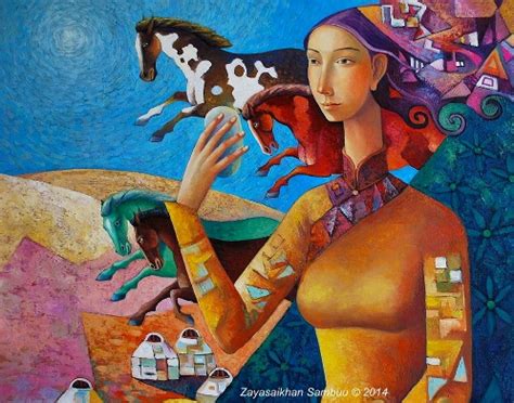 painting  mongolian artist zaya zayasaikhan sambuu  art