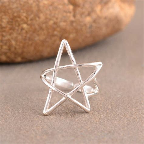 star ring silver star ring statement star ring adjustable ring
