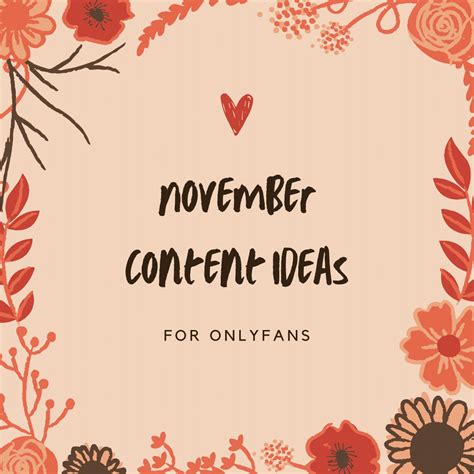 November Onlyfans Content Ideas - Etsy