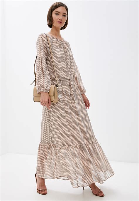 Платье DKNY, цвет: бежевый, RTLAAK892501 — купить в интернет-магазине ...