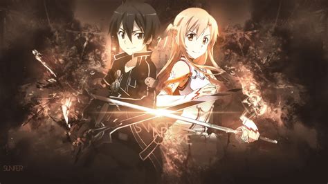 Обои на рабочий стол Асуна Юуки / Yuuki Asuna и Кирито / Kirito ...