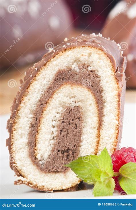 cake roll slice stock image image  tasty cake pastry
