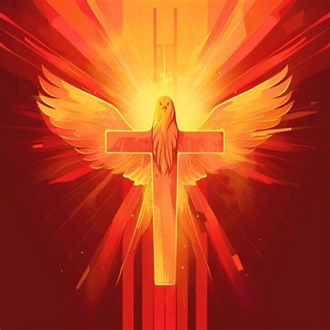 premium photo holy spirit flaming dove concept wallpaper