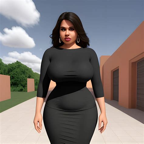 latina big woman in tight dress , 3D - Arthub.ai
