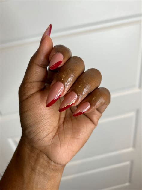 nail designs red tip nail red tip nails red nails stylish nails art
