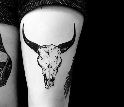 Bison skull tattoo by Roy Tsour | Photo 29618