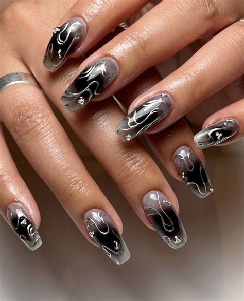 Pin by Veena on Cute | Edgy nails, Airbrush nails, Minimalist nails