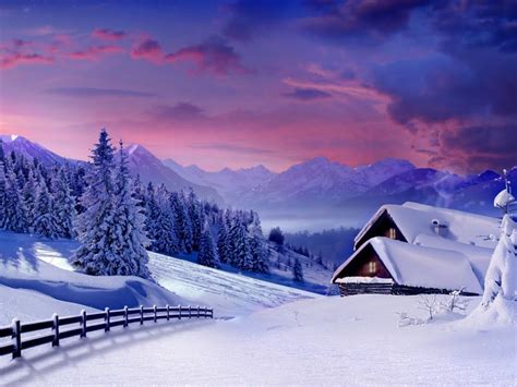 Beautiful Winter Snow in the Mountains