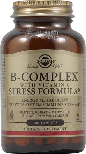 Solgar B-Complex with Vitamin C Stress Formula -- 100 Tablets - Vitacost