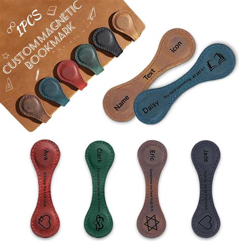 Customized Magnetic Leather Bookmarks，Personalized Magnetic Leather