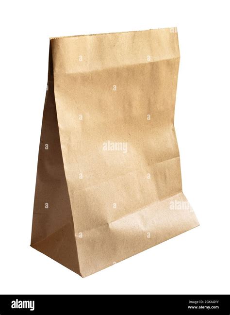 brown paper bag isolated  white background stock photo alamy
