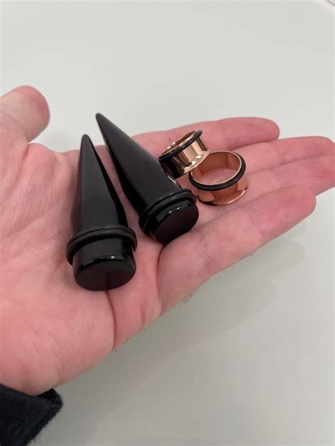 big ear gauges  mm stretching kit taper steel tunnels etsy canada