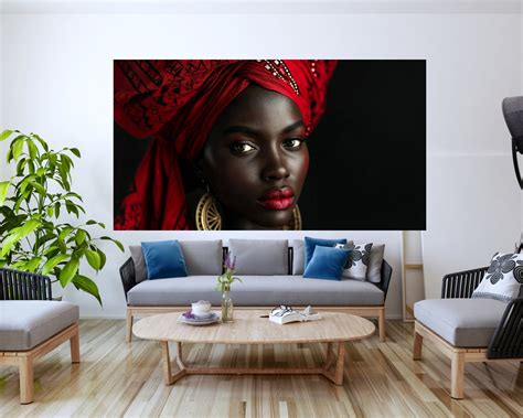 Nubian Queen Wall Art, Nubian Face Art Print, African Queen Portrait