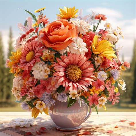 Premium Photo | Flower bouquet high quality 4k hdr