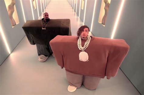 Kanye West & Lil Pump Rock Giant Suits & Slippers in Surreal 'I Love It ...