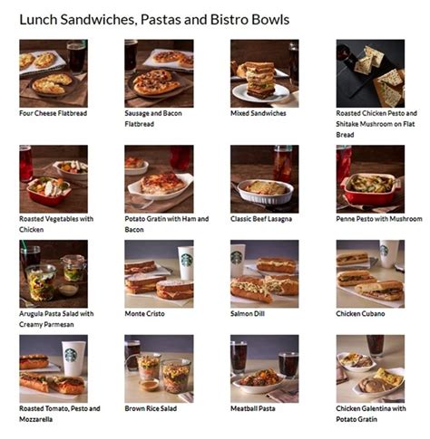starbucks menu list beverages foods   avail  shop