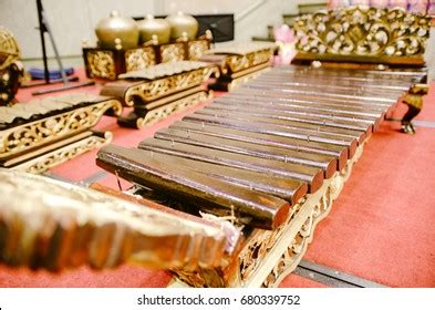 traditional malay  instrument bamboo percussion stock photo