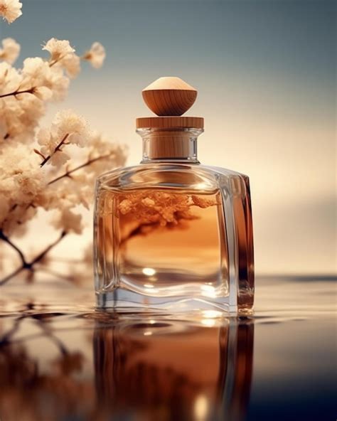 Premium AI Image | perfume with a tree in the background