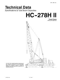 Link-Belt HC-278H II Specifications CraneMarket