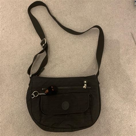 Black cross shoulder Kipling bag- Amazing condition... - Depop