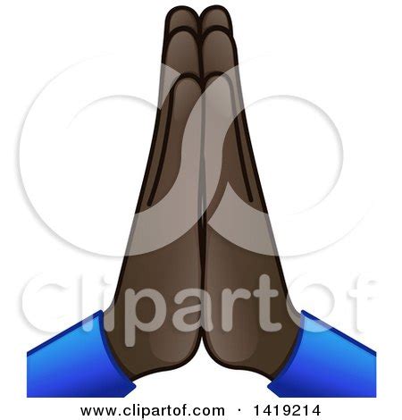 Clipart of a Pair of Emoji Praying or Namaste Hands - Royalty Free ...