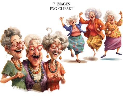 Old Lady Dancing Cartoon