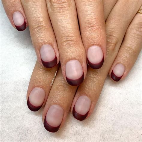 Elegant Burgundy French Manicure for Winter