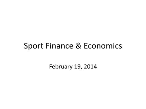 sport finance economics powerpoint