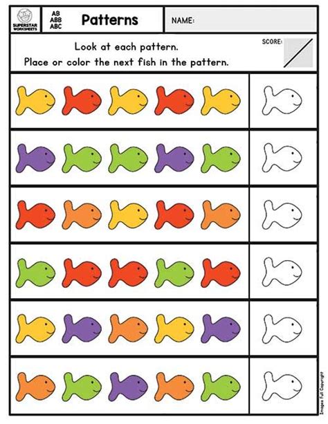 pattern worksheets  preschool  kindergarten  printable