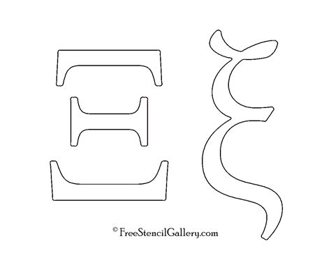 Greek Letter – Xi | Free Stencil Gallery