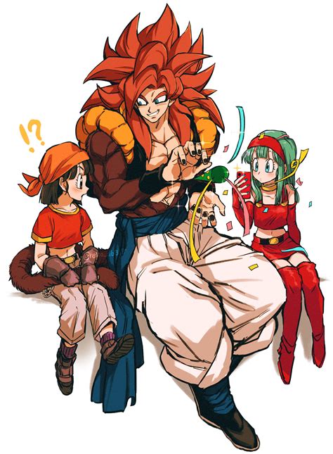 gogeta, pan, and bra (dragon ball and 1 more) drawn by relio_db318