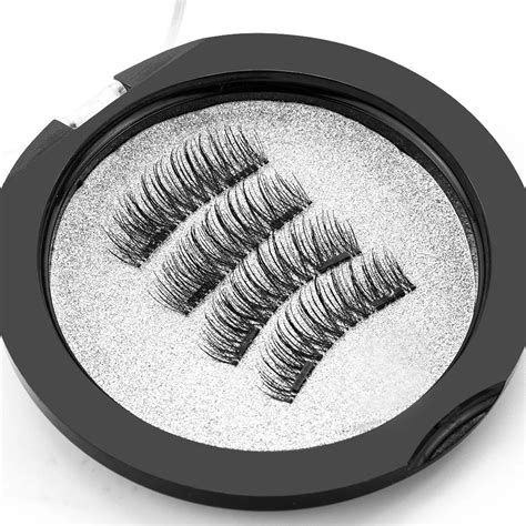 Hot 3D Double Magnetic Eyelashes Magnet False Eyelashes Full Strip ...